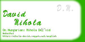 david mihola business card